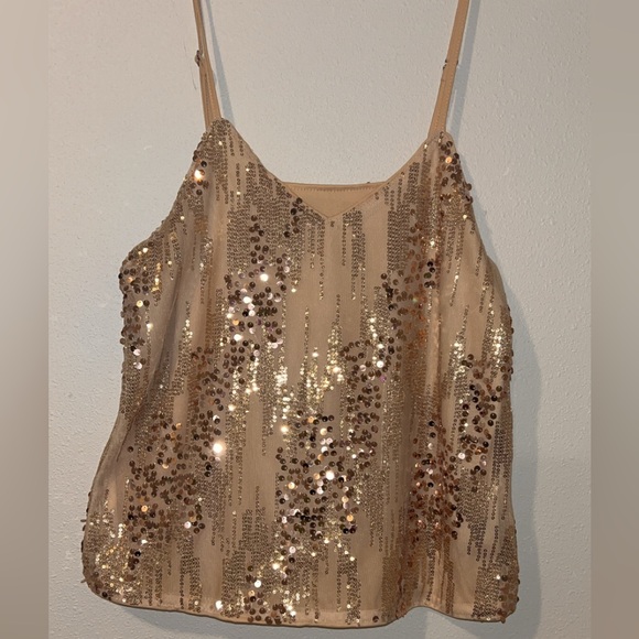 ✨ Sequin Embellished Gold Cami | SHEIN | Size Medium - Picture 3 of 5